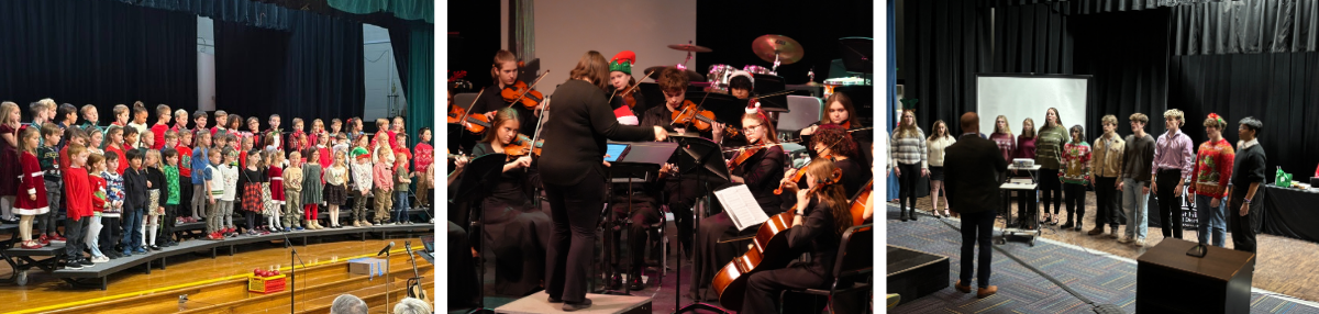 three images of various student performances